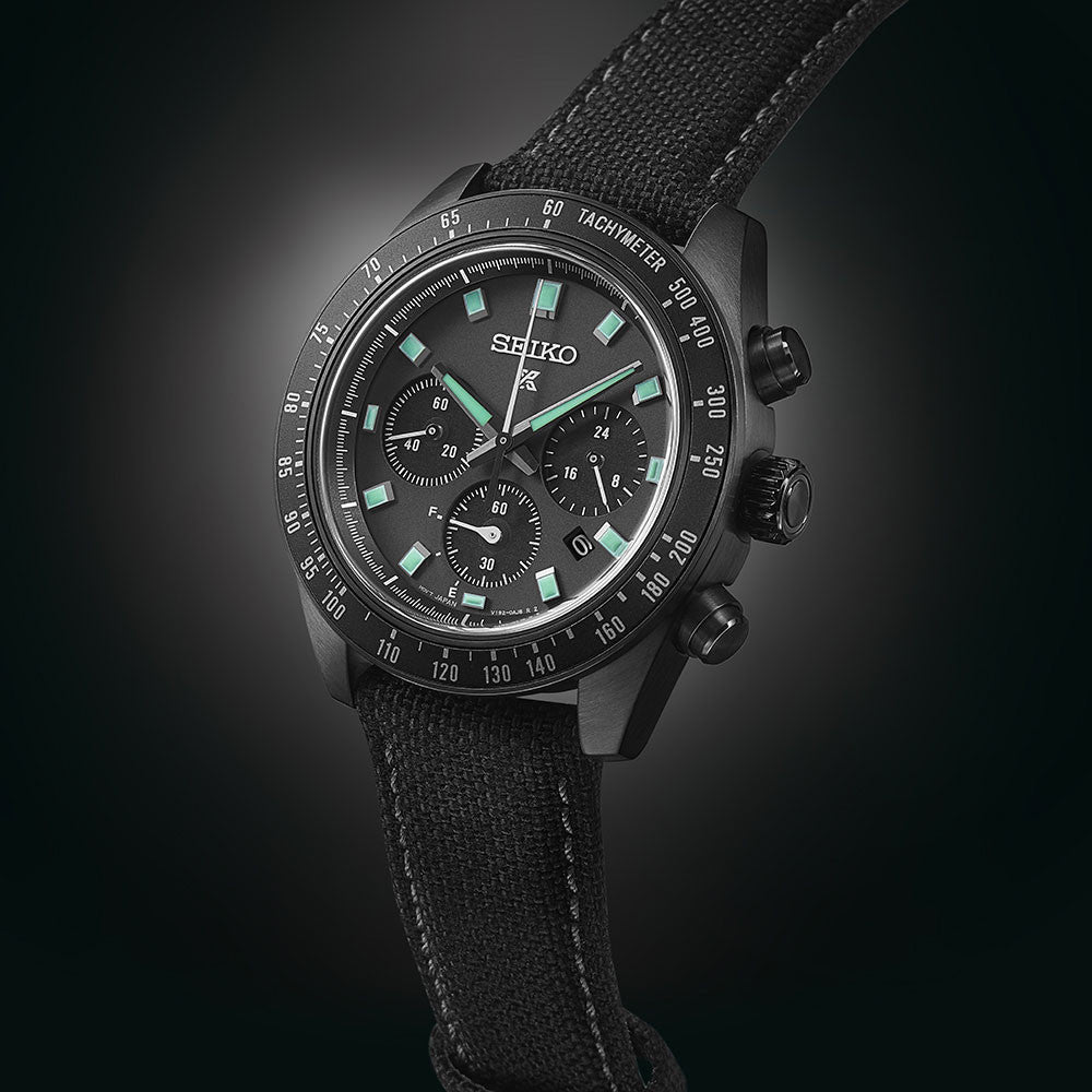 Seiko Prospex Solar Men's Chronograph Watch SSC923P1 Black Series Night Vision Speedtimer