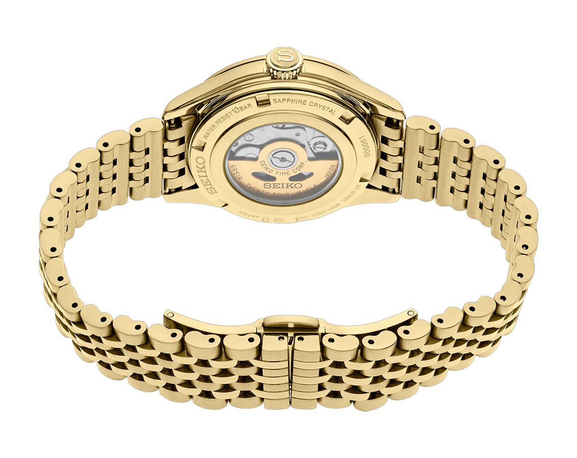 Seiko Presage Shiro-iro Classic Series Gold Plated Mid Size Men's Watch SPB524J1