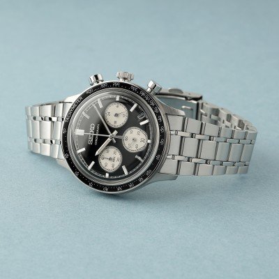 Seiko Chronograph Classic Men's Stainless Steel  Watch SSB479P1 Reverse Panda