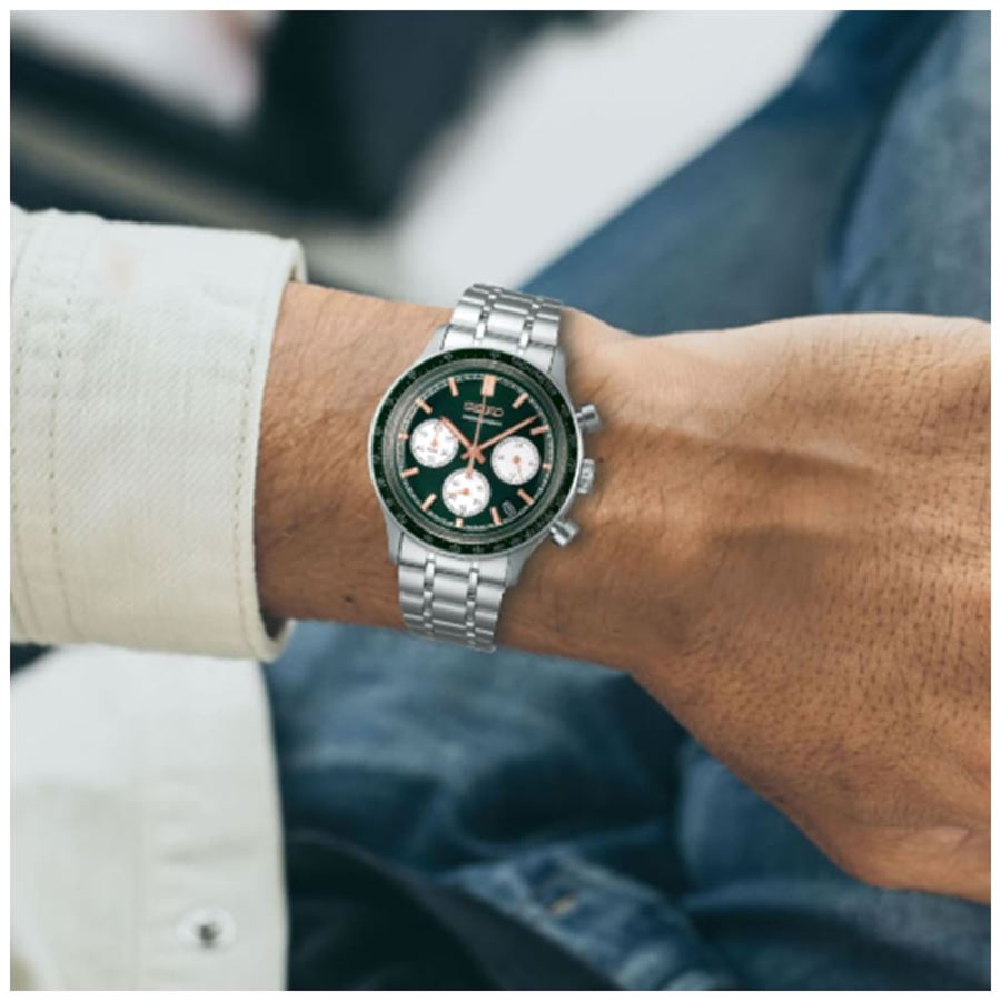 Seiko Chronograph Classic Men's Stainless Steel  Watch SSB481P1 Green