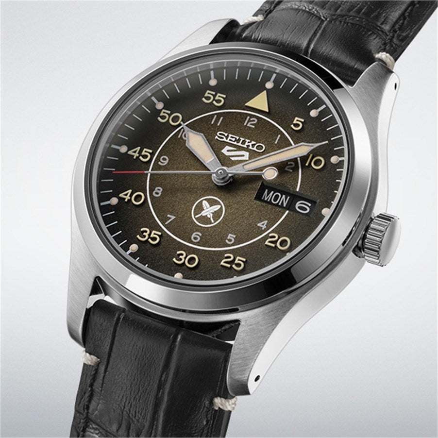 Seiko 5 100M Sports Flieger Suit Style Yuto Horigome LE Leather Strap Watch SRPL31K1
