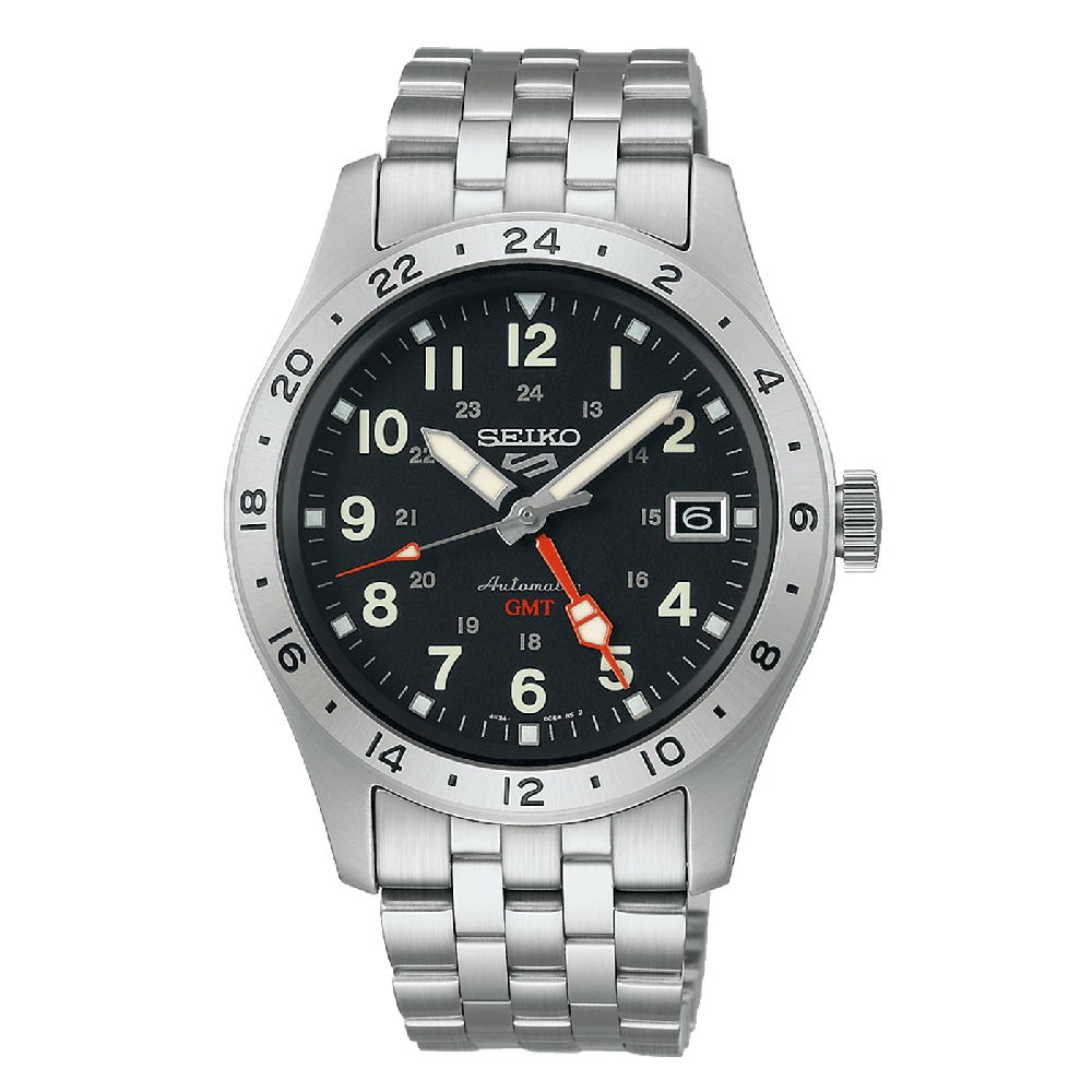 Seiko 5 Sports 100M GMT Style Black Dial Automatic Watch SSK023K1 ...