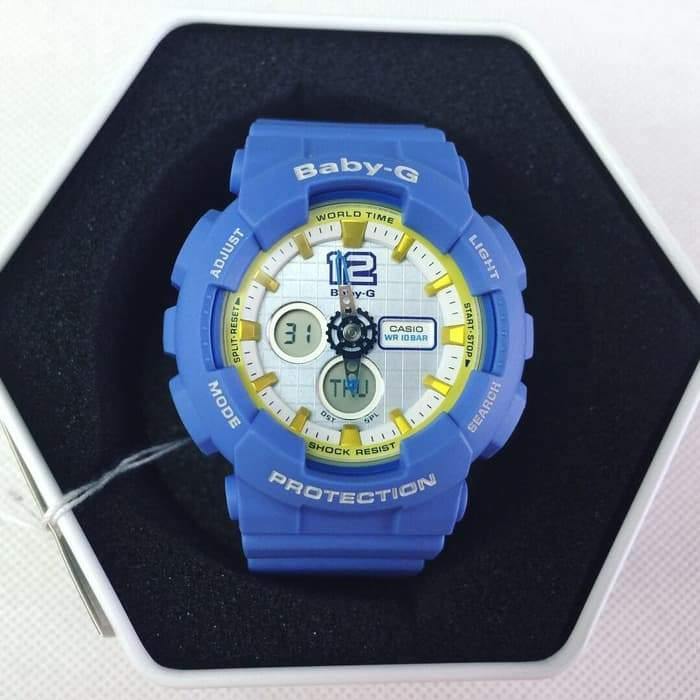 Casio Baby-G BA120 Analog-Digital Navy Blue x Yellow Accents White Dial Watch BA120-2BDR - Prestige