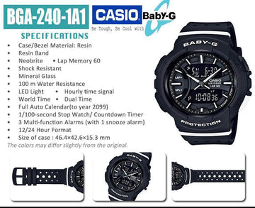 Baby g size mm store