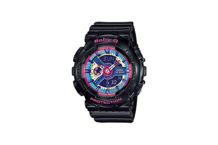 Casio Baby-G BA110 Series Anadigi Neon Color Black x Multicolor Dial Watch BA112-1ASDR - Prestige