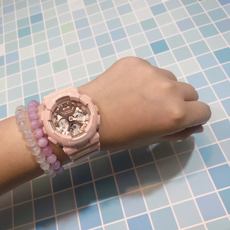 Casio Baby-G Anadigi Metallic Pink x Rose Gold Watch BA130-4ADR - Prestige