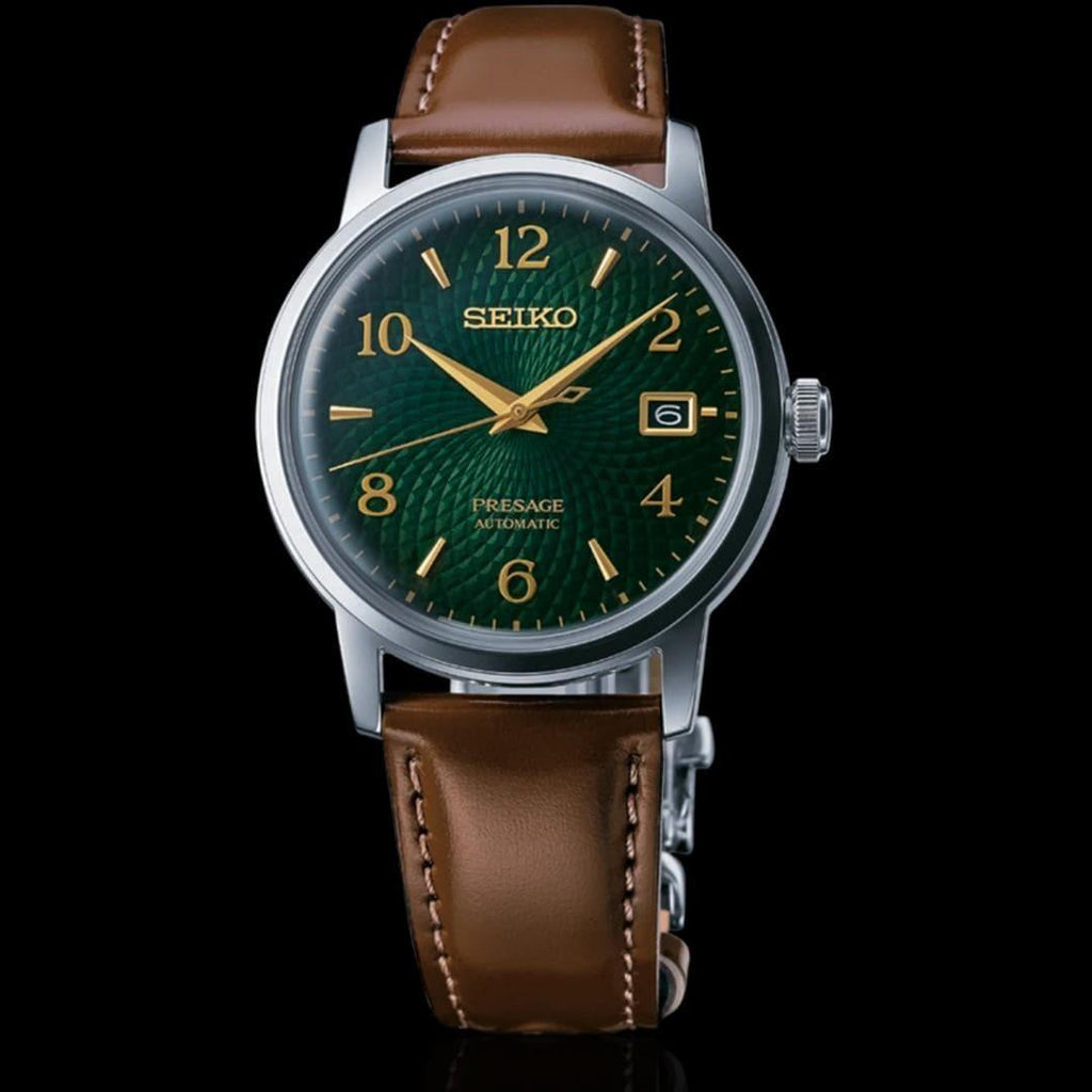 Seiko Presage Cocktail Time Mojito Green Men's Leather Strap Watch SRPE45J1 - Prestige