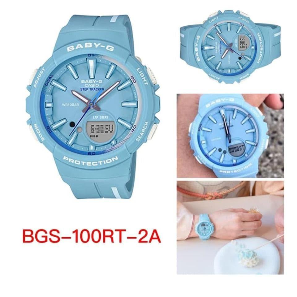 Casio Baby-G BGS Step Tracker Analog-Digital Pastel Sky Blue Watch BGS100RT-2ADR - Prestige