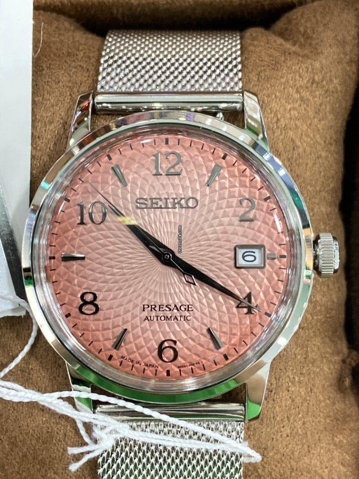 Seiko Presage Limited Edition Cocktail Time Tequila Sunset Pink Ladies' Watch Set SRPE47J1 - Prestige