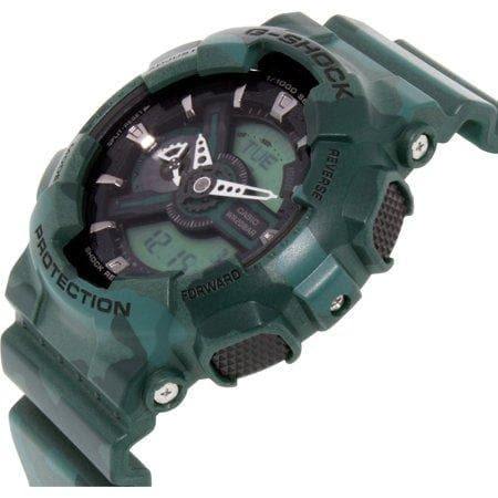 Casio G-Shock GA110 Series Military Green Camo Black Dial Watch GA110CM-3ADR - Prestige