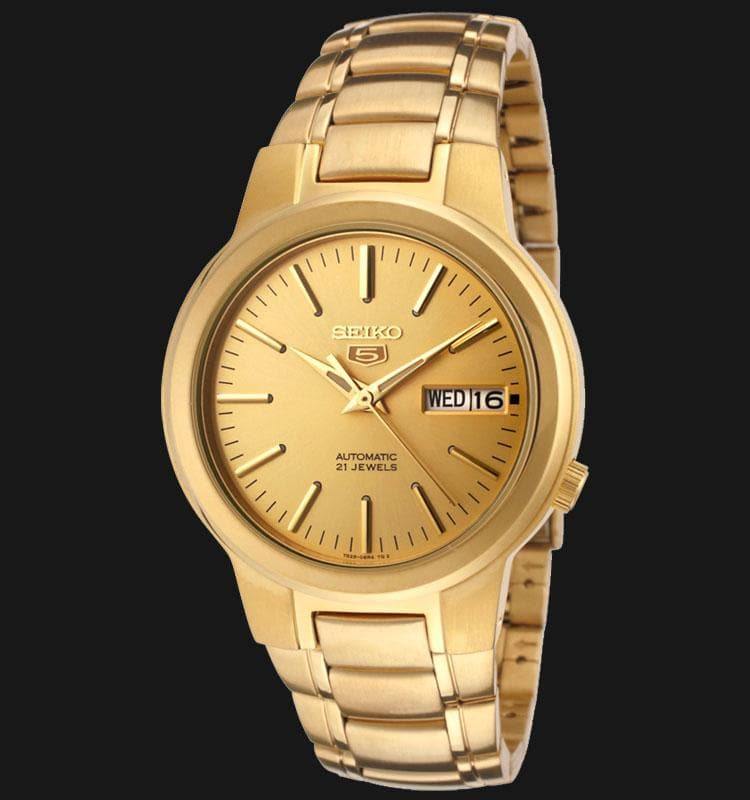 Seiko 5 Classic Men's Size Gold Dial & Plated Stainless Steel Strap Watch SNKA10K1 - Prestige