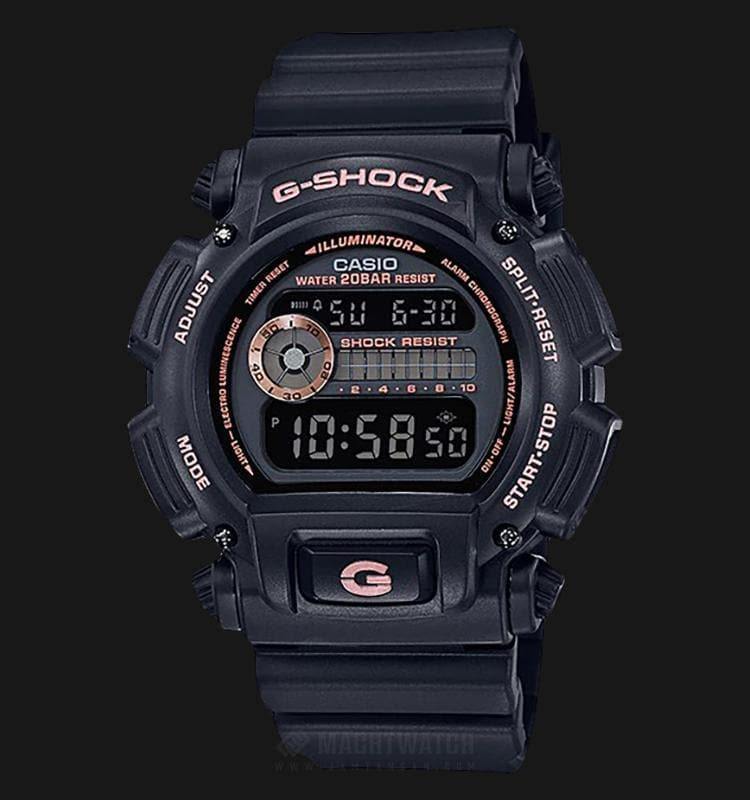 Casio G-Shock Black Stealth Series Digital Black x Rose Gold Accents Watch DW9052GBX-1A4DR - Prestige