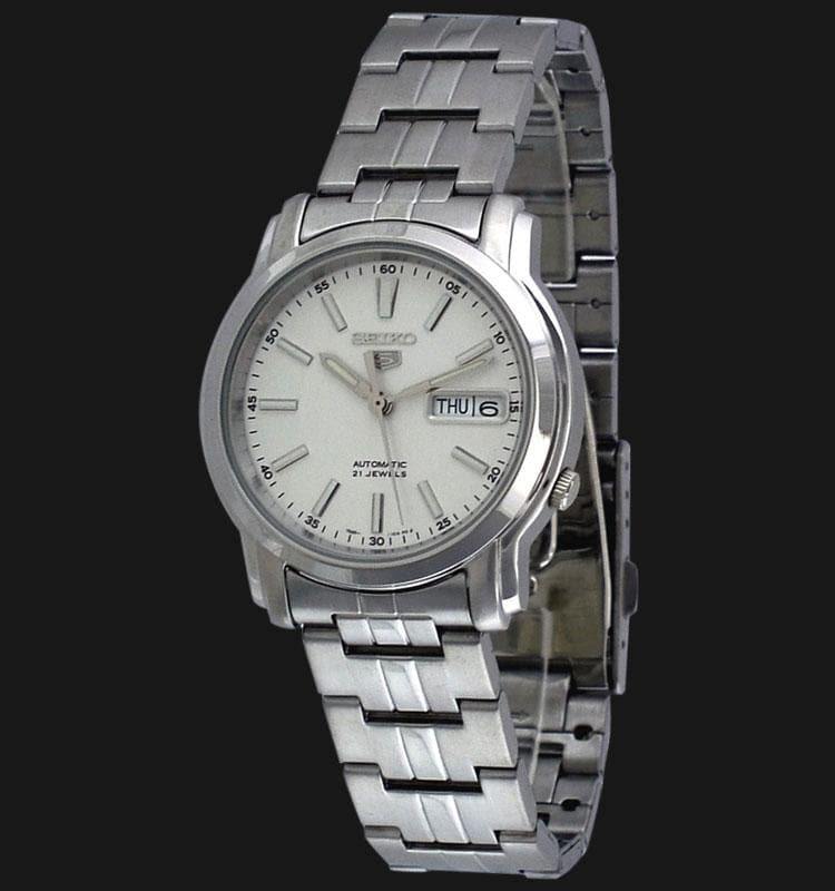 Seiko 5 Classic Men's Size White Dial Stainless Steel Strap Watch SNKL75K1 - Prestige