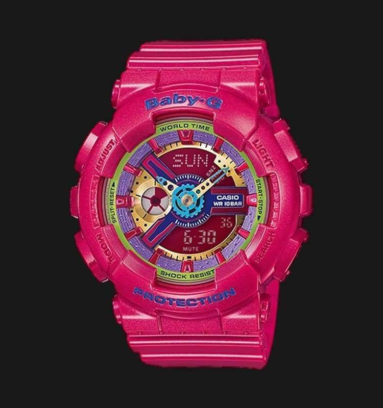 Casio Baby-G BA110 Series Anadigi Neon Color Pink x Multicolor Dial Watch BA112-4ADR - Prestige