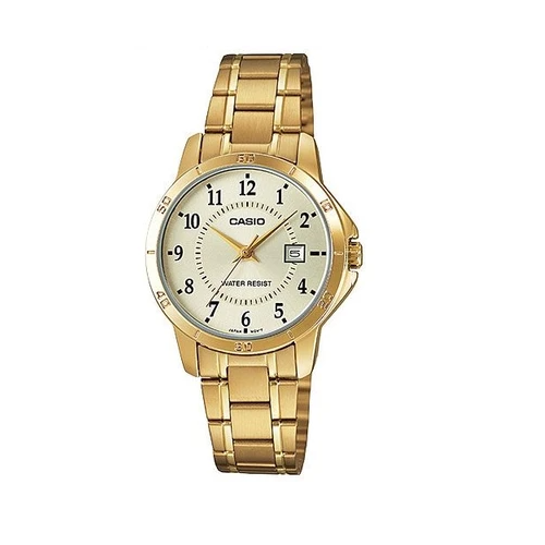 Casio LTP-V004G-9BUDF Gold Stainless Watch for Women - Prestige