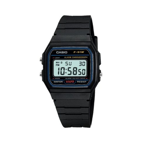 Casio F-91W-1YER Black Resin Strap Watch for Men and Women - Prestige