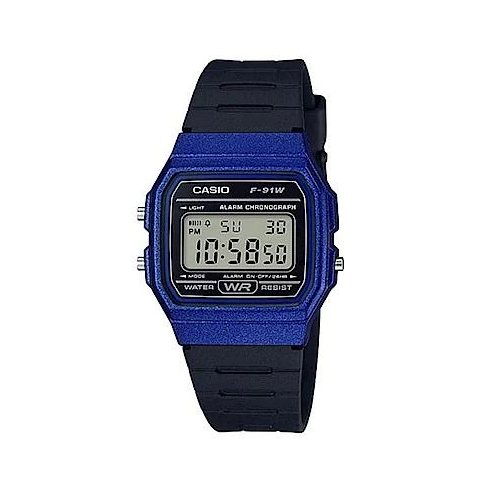 Casio F-91WM-2A Black Resin Strap Watch For Men and Women - Prestige