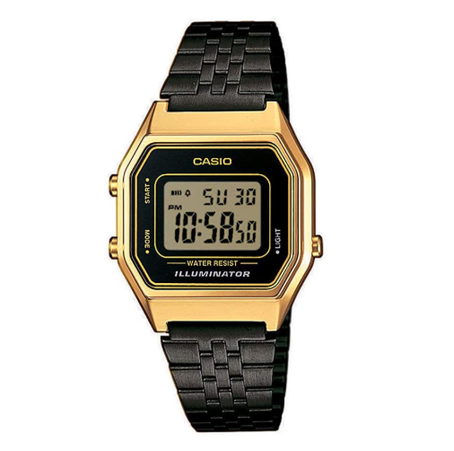 Casio LA-680WEGB Retro Gold and Black Steel Watch - Prestige