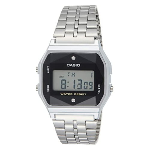 Casio A159WAD-1DF Stainless Steel Resin Strap Watch - Prestige