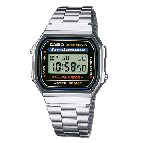 Casio Classic A-168WA Silver Stainless Steel Digital Watch - Prestige