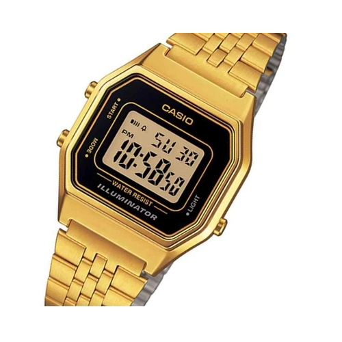 Casio Vintage LA-680WGA-1DF Gold Plated Watch For Women - Prestige