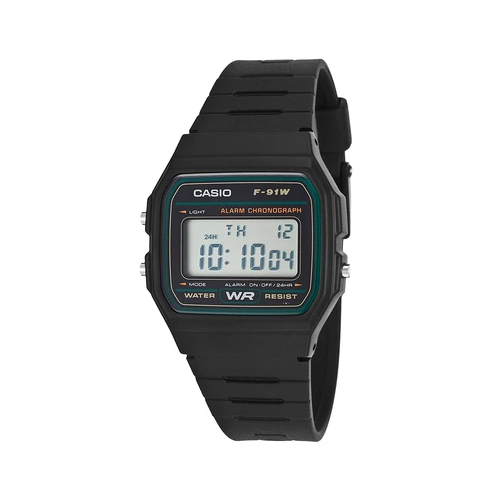 Casio F-91W-3DG Black Resin Strap Watch for Men and Women - Prestige