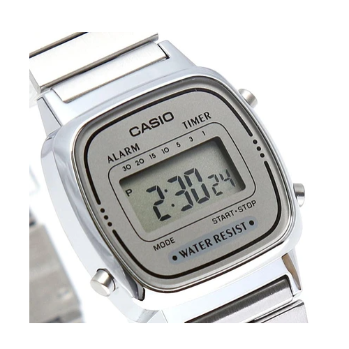 Casio LA-670WA-7DF Silver Stainless Watch for Women - Prestige
