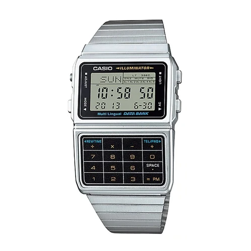 Casio DBC-611-1DF Silver Stainless Calculator Watch for Men and Women - Prestige