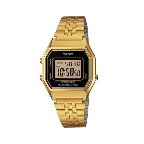 Casio Vintage LA-680WGA-1DF Gold Plated Watch For Women - Prestige