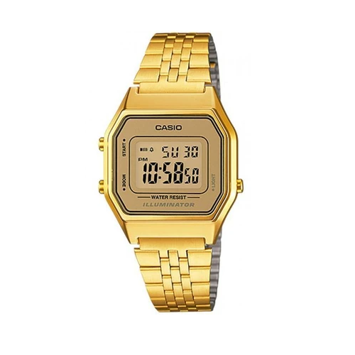 Casio Vintage LA-680WGA-9DF Gold Plated Watch for Women - Prestige