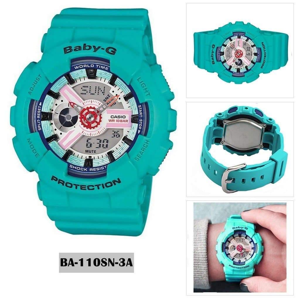 Casio Baby-G BA110 Series Sporty Sneaker Color Teal Semigloss Watch BA110SN-3ADR - Prestige