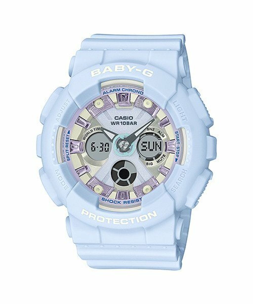 Casio Baby-G Anadigi Icey Pastel Blue Watch BA130WP-2ADR - Prestige