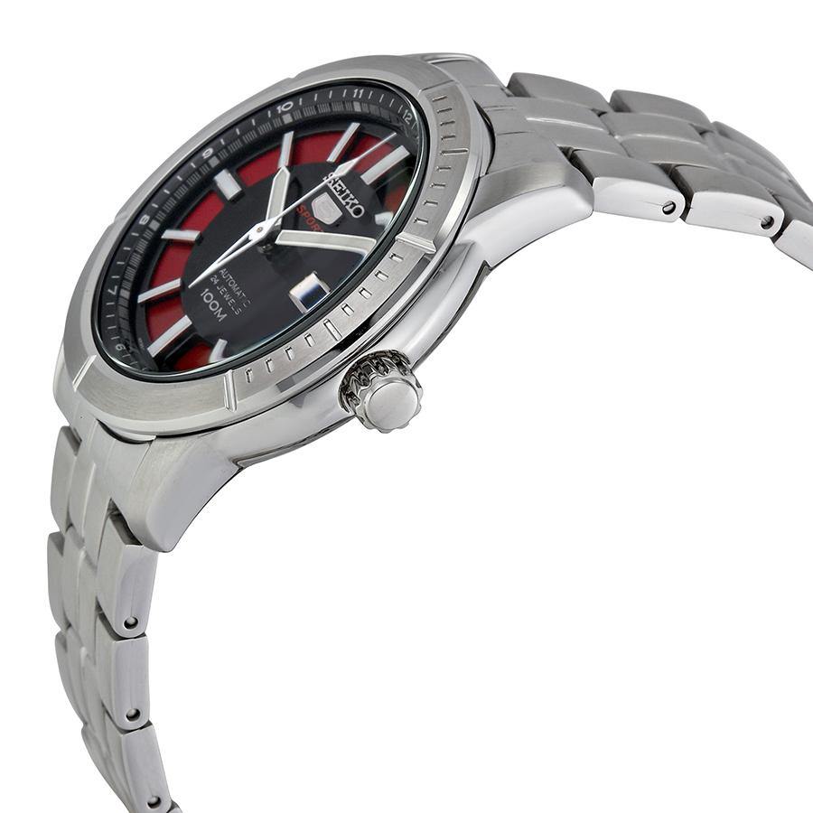 Seiko 5 Sports 100M Automatic Men's Watch Black with Red Dial SRP339K1 - Prestige