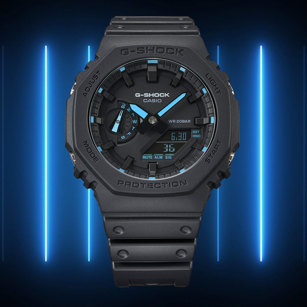 Casio G-Shock Carbon Core Guard Black x Blue AP CasiOak Watch GA2100-1A2DR - Prestige