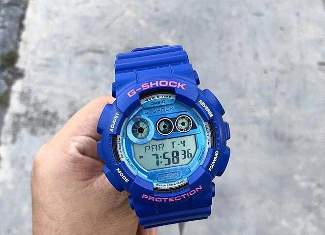 Casio G-Shock Big Case Digital Crazy Colors Blue x Sky Blue Dial Watch  GD120TS-2DR