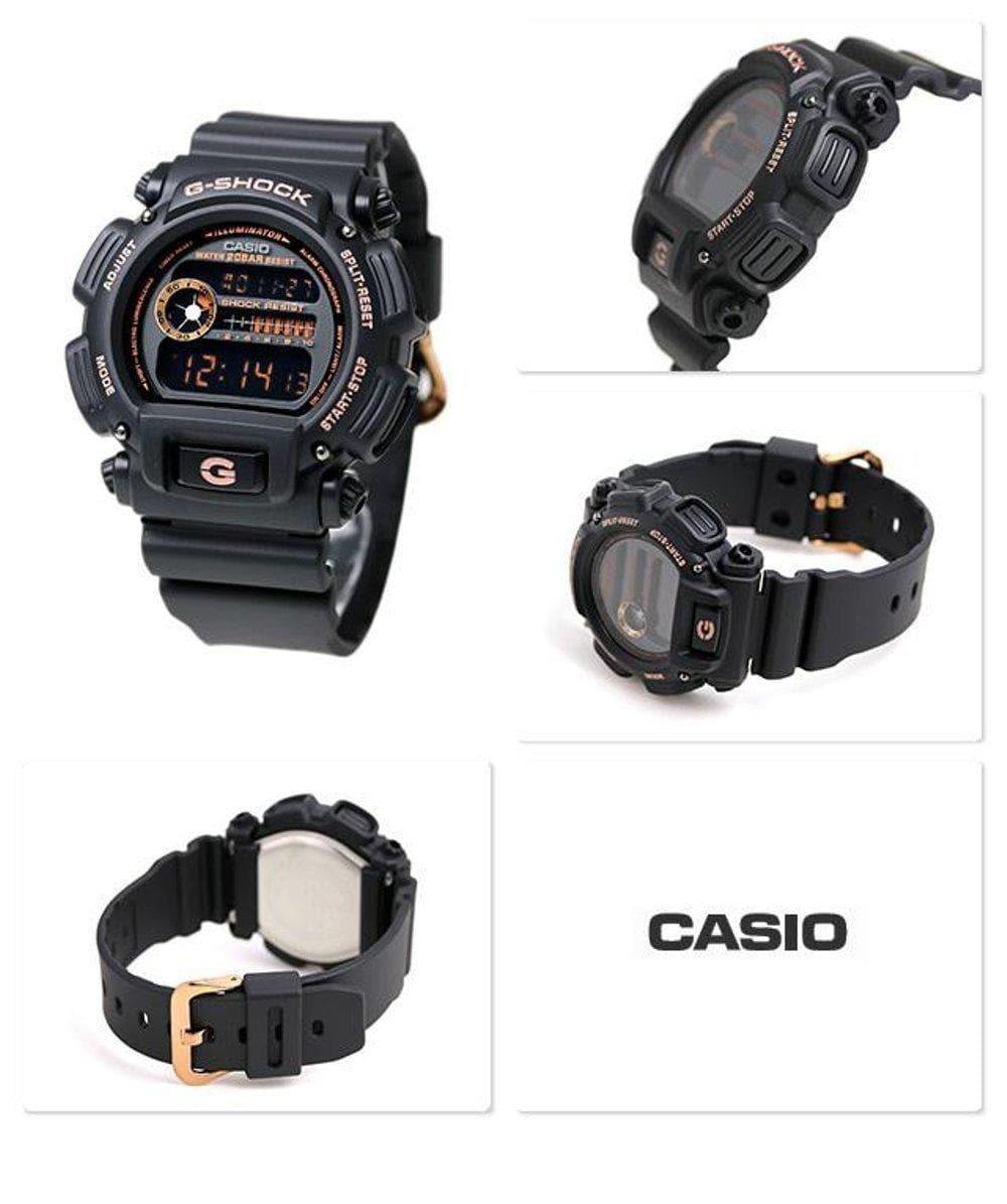 Casio G-Shock Black Stealth Series Digital Black x Rose Gold Accents Watch DW9052GBX-1A4DR - Prestige