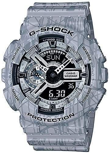 Casio G-Shock GA110 X-Large Slash Pattern Series Black Dial Grey Watch GA110SL-8ADR - Prestige