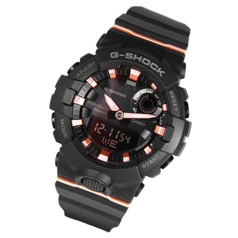 Casio G-Shock G’Squad Mobile Link Bluetooth Anadigi Black x Rose Gold Accent Watch GMAB800-1ADR - Prestige
