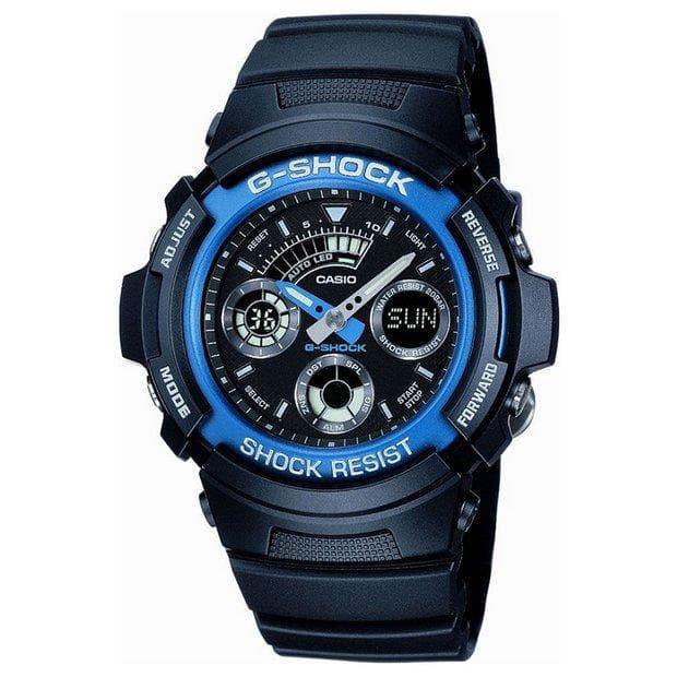 Casio G-Shock Standard Analog-Digital Black x Blue Watch AW591-2ADHR - Prestige