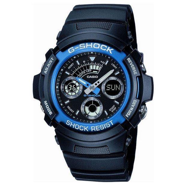 Casio G-Shock Standard Analog-Digital Black x Blue Watch AW591-2ADHR - Prestige