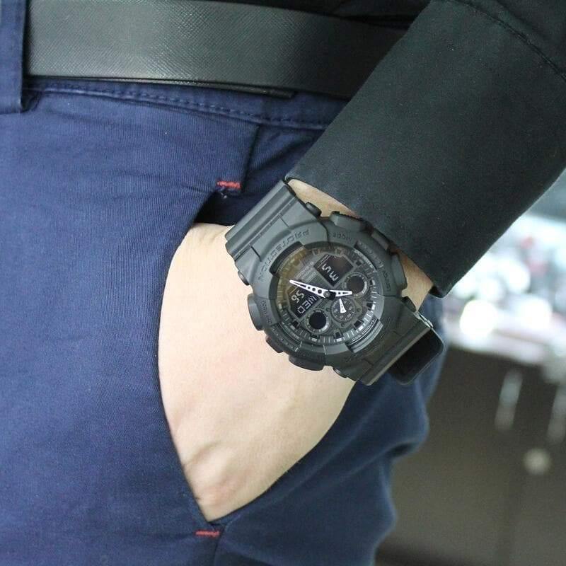 Casio G-Shock Black Stealth Series Anadigi Black Watch GA100-1A1DR - Prestige