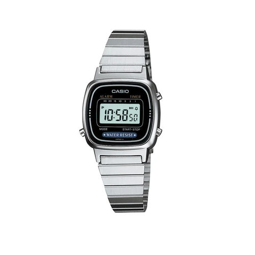 Casio LA670WA-1DF Silver Stainless Watch for Women - Prestige