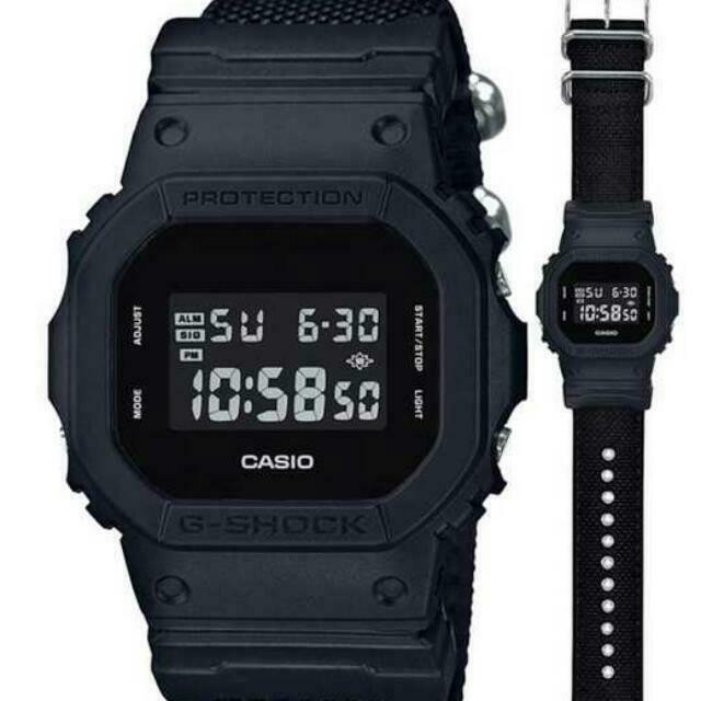 Casio G-Shock Standard Digital ALL Black LCD Nylon Fabric Band Watch DW5600BBN-1DR - Prestige