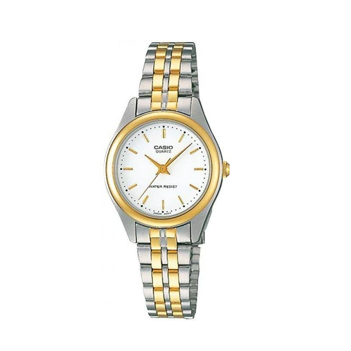 Casio Vintage Women's Silver & Gold Stainless Steel Strap Watch- LTP-1129G-7ARDF - Prestige
