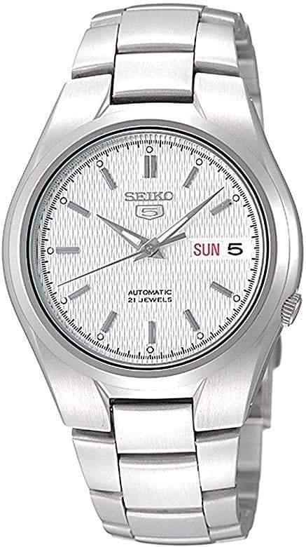 Seiko 5 Classic Men's Size Silver Dial Stainless Steel Strap Watch SNK601K1 - Prestige
