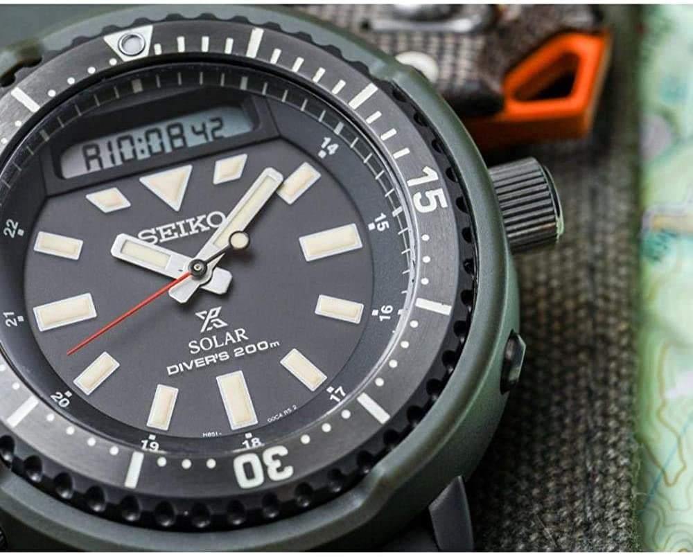 Seiko Urban Safari Series Arnie Solar Tuna Green Diver's Men's Watch SNJ031P1 - Prestige