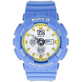 Casio Baby-G BA120 Analog-Digital Navy Blue x Yellow Accents White Dial Watch BA120-2BDR - Prestige