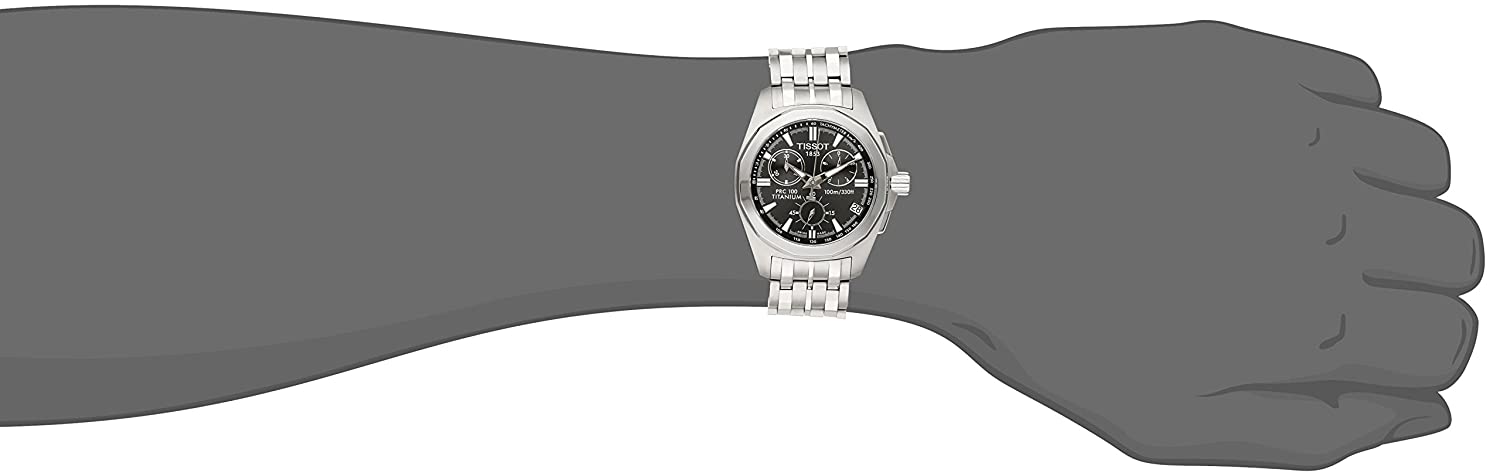 Tissot Swiss Made PRC 100 Chronograph Black Men's Titanium Watch T0084174406100 - Prestige