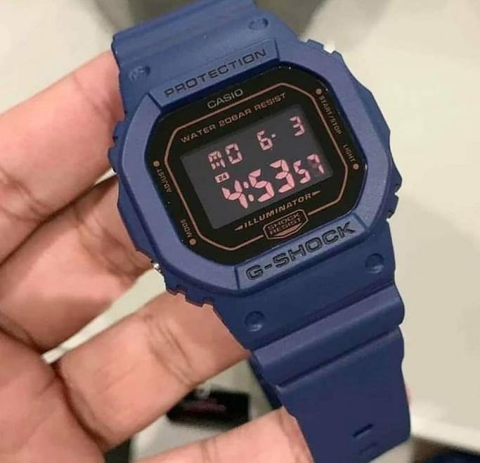 Casio G-Shock Standard Digital Blue Marvel Matte Blue x Black LCD Watch DW5600BBM-2DR - Prestige
