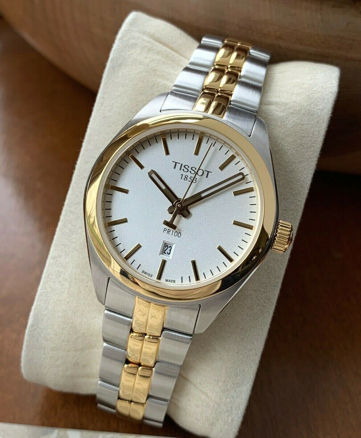 Tissot Swiss Made T-Classic PR100 2 Tone Gold Plated Ladies' Watch T1012102203100 - Prestige